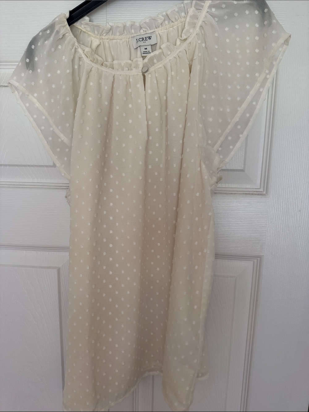 J. Crew Cream Polka Dot shirt